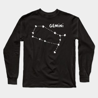 Zodiac Sign - Gemini Black Long Sleeve T-Shirt